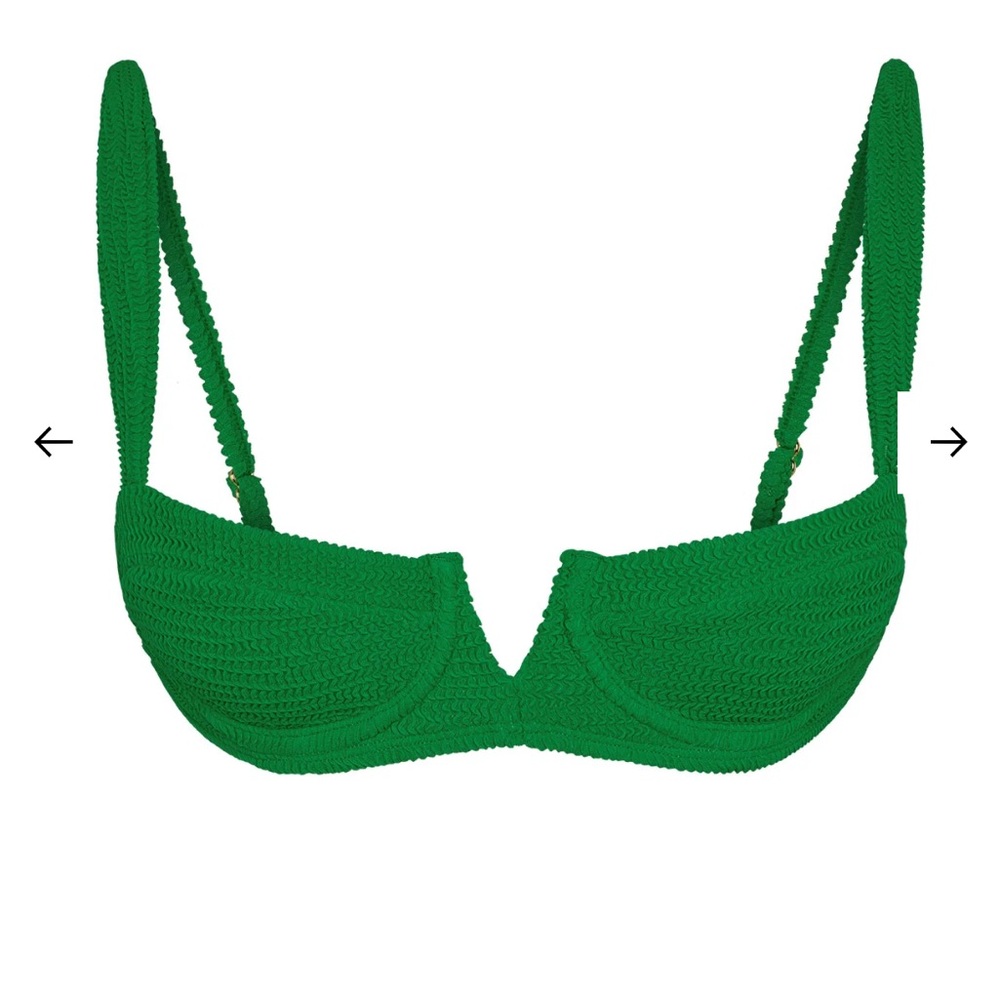 NWT Monday Swimwear CLOVELLY TOP - PALM GREEN CRINKLE